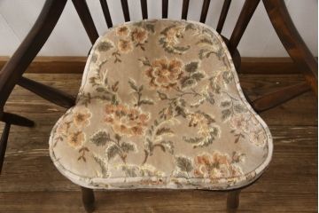 中古　美品　松本民芸家具　クッション付き　美しいシルエットが目を引く、#85リーチ型アームチェア2脚セット(ダイニングチェア、板座チェア、アームチェア、椅子)(R-063813)