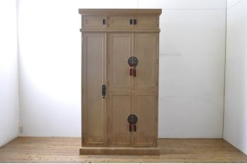 中古　最高級!!　特注!!　伝統工芸士　田澤謙介作　ぶ厚い桐材が使われた組み立て式加茂総桐箪笥(桐たんす、衣装箪笥、収納箪笥、和タンス、洋服タンス、ワードローブ)(定価約250万円)(R-063822)