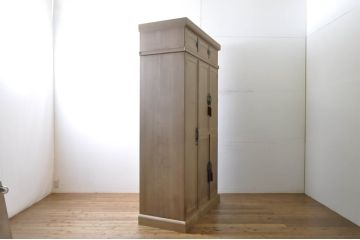 中古　最高級!!　特注!!　伝統工芸士　田澤謙介作　ぶ厚い桐材が使われた組み立て式加茂総桐箪笥(桐たんす、衣装箪笥、収納箪笥、和タンス、洋服タンス、ワードローブ)(定価約250万円)(R-063822)