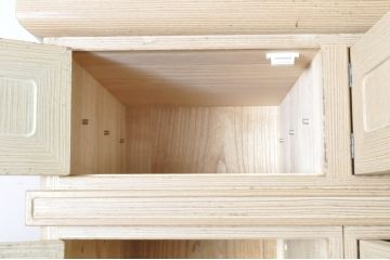 中古　最高級!!　特注!!　伝統工芸士　田澤謙介作　ぶ厚い桐材が使われた組み立て式加茂総桐箪笥(桐たんす、衣装箪笥、収納箪笥、和タンス、洋服タンス、ワードローブ)(定価約250万円)(R-063822)