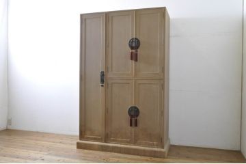 中古　最高級!!　特注!!　伝統工芸士　田澤謙介作　ぶ厚い桐材が使われた組み立て式加茂総桐箪笥(桐たんす、衣装箪笥、収納箪笥、和タンス、洋服タンス、ワードローブ)(定価約170万円)(R-063824)