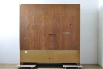 イギリスビンテージ　nathan(ネイサン)社　チーク材　壁面収納でお部屋スッキリ!!クラシカルな佇まいが魅力のキャビネット(北欧、ウォールユニット、飾り棚、収納棚、戸棚、ヴィンテージ)(R-063828)