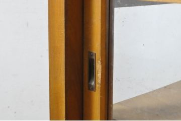 和製アンティーク　ガラス天板・ガラス棚板リメイク　時代の流れを感じる風合いが魅力の大振りなカウンターガラスケース(ショーケース、飾り棚、陳列棚、店舗什器)(R-063831)