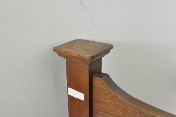 イギリスアンティーク　オーク材　アールデコ　シックでクラシカルな空間づくりにおすすめのベッドフレーム(ダブルベッド、英国)(R-063839)