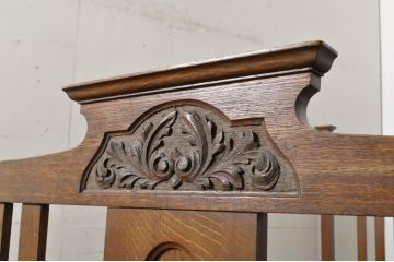 イギリスアンティーク　オーク材　アールデコ　シックでクラシカルな空間づくりにおすすめのベッドフレーム(ダブルベッド、英国)(R-063839)