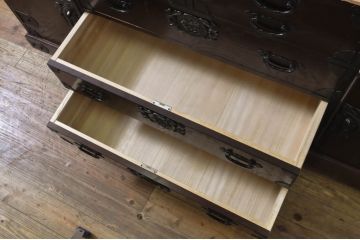 中古　美品　筑後民芸　上質な和の雰囲気を高めるサイドボード(戸棚、収納箪笥、整理箪笥、収納箪笥、サイドチェスト、引き出し、和箪笥、和たんす、和タンス)(R-063843)