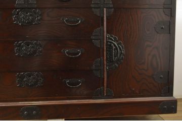 中古　美品　筑後民芸　上質な和の雰囲気を高めるサイドボード(戸棚、収納箪笥、整理箪笥、収納箪笥、サイドチェスト、引き出し、和箪笥、和たんす、和タンス)(R-063843)