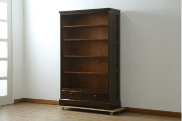 中古　北海道民芸家具　ブックケースリメイク　和洋どちらのお部屋にも馴染むオープンラック　(R-063844)