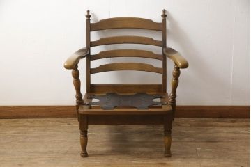 中古　飛騨産業　穂高シリーズ　キツツキマーク　ホワイトオーク　気品ある佇まいの1人掛けソファ(一人掛けソファ、アームチェア)(R-063846)