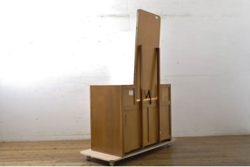 イギリスビンテージ　オースティン社(Austinsuite)　オーク材　シンプルなデザインがお部屋に馴染みやすいドレッシングチェスト(ドレッサー、ミラー、鏡台、化粧台、ヴィンテージ)(R-063848)