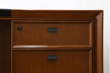 中古　美品　CONDE HOUSE(カンディハウス)　ナラ材　スタイリッシュなデザインが魅力の大型デスク(片袖机、ワークデスク、在宅用、在宅ワーク用、オフィスデスク)(定価約65万円)(R-063850)