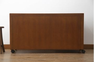 中古　美品　CONDE HOUSE(カンディハウス)　ナラ材　ちょっとしたワークスペース作りに便利なサイドデスク(片袖机、作業台、ワークデスク、在宅用、在宅ワーク用、オフィスデスク、キャスター付き)(定価約20万円)(R-063851)