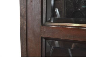 和製ビンテージ　高級品!!　重厚な佇まいが魅力!!　欅(ケヤキ)材の二段重ね食器棚(キャビネット、カップボード、飾り棚、収納棚、戸棚、引き出し、ヴィンテージ)(R-063856)