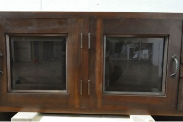 和製ビンテージ　脚(台輪)付きリメイク　シックな佇まいが魅力的なローボード(テレビ台、サイドボード、テレビボード、収納棚、戸棚、ヴィンテージ)(R-063859)
