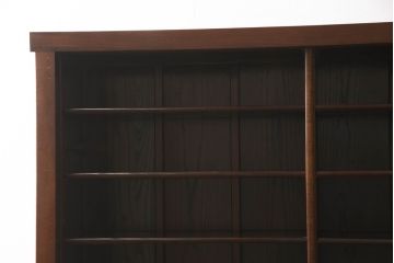 中古　美品　ニレ材　和の空間に取り入れたいシックな水屋箪笥サイドボード(キャビネット、食器棚、戸棚、収納棚)(R-063868)
