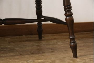 中古　美品　松本民芸家具　♯513型　クッション付き　クラシカルなデザインが美しいウィンザーチェア(ウィンザーベンチ、長椅子、3人掛けベンチ、ウインザーチェア)(R-063870)