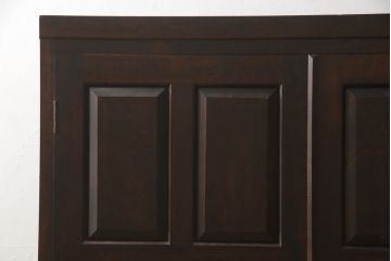 中古　松本民芸家具　当店リメイク　洋服タンス　シックな大人空間を演出してくれる収納棚(靴箱、下駄箱、ワードローブ、戸棚、キャビネット、ワードローブ)(R-063871)