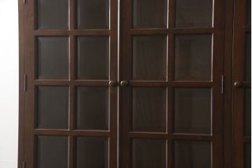 中古　美品　松本民芸家具　和モダンな佇まいが美しいG-III型面取り食器棚(収納棚、戸棚、キャビネット、カップボード)(定価約83万円)(R-063876)