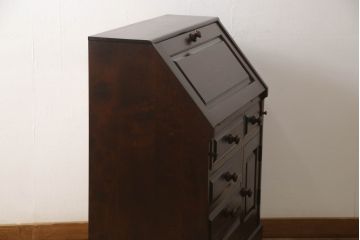 中古　北海道民芸家具　上質な作りが魅力のライティングビューロー(机、在宅ワーク用デスク、ワークデスク、引き出し)(定価約34万円)(R-063877)