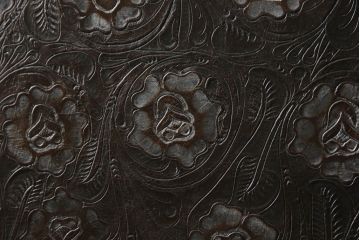 イギリスアンティーク　ルルコンド(LULU KONDO)社取り扱い　エンボスレザー(Embossed Leather)　マホガニー材　本革　クラシカルな魅力ただよう衝立て(パーテーション、つい立て、衝い立て、仕切り)(R-063883)