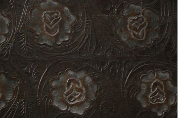 イギリスアンティーク　ルルコンド(LULU KONDO)社取り扱い　エンボスレザー(Embossed Leather)　マホガニー材　本革　クラシカルな魅力ただよう衝立て(パーテーション、つい立て、衝い立て、仕切り)(R-063883)