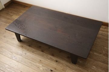 和製ビンテージ　栗材　浮造り仕上げ　和の趣きが魅力的な座卓(ローテーブル、センターテーブル、食卓、ヴィンテージ)(R-063885)