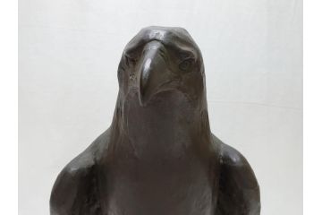 昭和七年六月　山根八春　鷲　台座　ブロンズ像(やまねやつはる、はっしゅん、ワシ、オブジェ、置物)(R-063902)