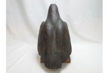 昭和七年六月　山根八春　鷲　台座　ブロンズ像(やまねやつはる、はっしゅん、ワシ、オブジェ、置物)(R-063902)