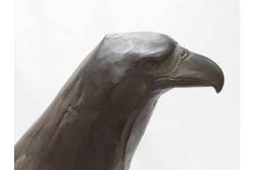 昭和七年六月　山根八春　鷲　台座　ブロンズ像(やまねやつはる、はっしゅん、ワシ、オブジェ、置物)(R-063902)