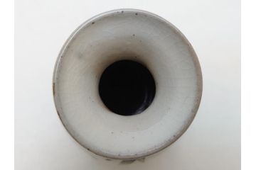 十三代　中里太郎右衛門　唐津焼　叩き唐津絵粉引　辰砂　笹文　徳利(共箱付き、とっくり、酒器、和食器)(R-063903)