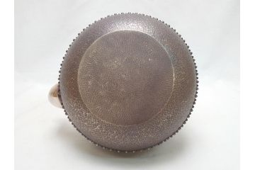 純銀製　玉露湯沸　銀瓶　茶道具(急須、煎茶道具、共箱付き、重量約1.18kg)(R-063905)
