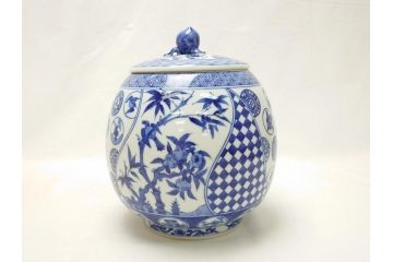 宮川香斎(真葛香斎)　祥瑞ねち　芋頭　水指(共箱付き、茶道具、)(R-063909)
