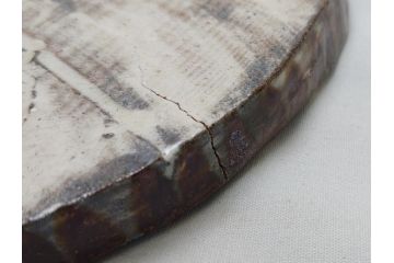 人間国宝　田村耕一　刻　梅文　陶板(共箱付き、和食器)(R-063924)