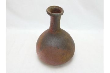 中里隆　唐津南蛮細?花入(共箱付き、花瓶、花器、花生)(R-063926)