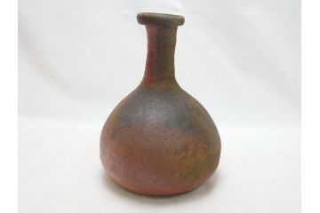 中里隆　唐津南蛮細?花入(共箱付き、花瓶、花器、花生)(R-063926)