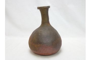 中里隆　唐津南蛮細?花入(共箱付き、花瓶、花器、花生)(R-063926)