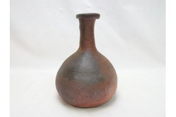 中里隆　唐津南蛮細?花入(共箱付き、花瓶、花器、花生)(R-063926)