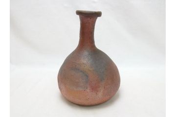 中里隆　唐津南蛮細?花入(共箱付き、花瓶、花器、花生)(R-063926)