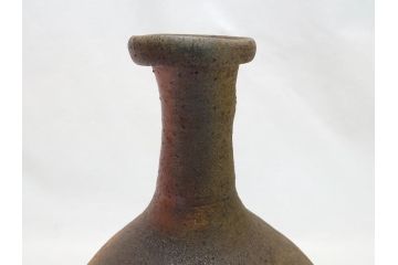 中里隆　唐津南蛮細?花入(共箱付き、花瓶、花器、花生)(R-063926)