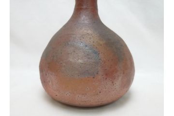中里隆　唐津南蛮細?花入(共箱付き、花瓶、花器、花生)(R-063926)