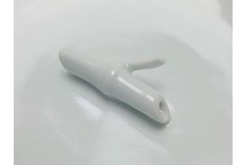 人間国宝　井上萬二作　白磁　彫文　水指(共箱付き、茶道具)(R-063927)