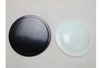 人間国宝　井上萬二作　白磁　彫文　水指(共箱付き、茶道具)(R-063927)