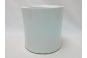 人間国宝　井上萬二作　白磁　彫文　水指(共箱付き、茶道具)(R-063927)