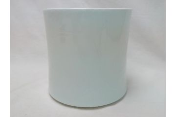 人間国宝　井上萬二作　白磁　彫文　水指(共箱付き、茶道具)(R-063927)