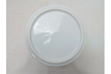 人間国宝　井上萬二作　白磁　彫文　水指(共箱付き、茶道具)(R-063927)