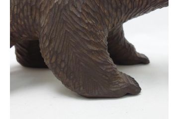 アイヌ　ガラス目　銘無し　木彫りの熊(ディスプレイ、置物、くま、クマ)(R-063928)