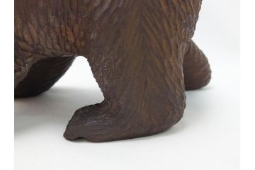 アイヌ　ガラス目　銘無し　木彫りの熊(ディスプレイ、置物、くま、クマ)(R-063928)