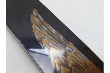 明治〜大正　時代物　蒔絵短冊入　漆器(共箱付き、短冊5枚付)(R-063929)