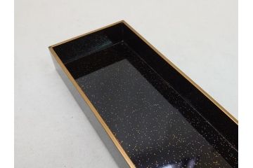 明治〜大正　時代物　蒔絵短冊入　漆器(共箱付き、短冊5枚付)(R-063929)