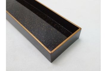 明治〜大正　時代物　蒔絵短冊入　漆器(共箱付き、短冊5枚付)(R-063929)